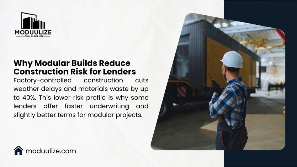 Common Challenges and Solutions
Some buyers face obstacles when applying for loans for modular homes. Most issues have straightforward solutions.
Common Obstacle
Explanation
Loan Officers Confusing Modular Homes
Some lenders mistake modular homes for manufactured homes and apply incorrect loan criteria.
Difficulty Finding Comparable Sales
Appraisers sometimes can't find comparable sales for modular homes, leading to low appraisals.
Complex Documentation for Construction Loans
Construction-to-permanent loans need more paperwork than standard mortgages.
Marginal Credit or High Debt Ratios
Lower credit scores or high debts reduce chances of loan approval.
How Modular Loans Compare to Traditional Financing
Understanding how modular home loans stack up against alternatives helps you make informed decisions.
When comparing financing a modular home versus traditional construction, the loan terms stay nearly identical. Interest rates, down payments, and qualification requirements match what you'd face with stick-built homes.
Financing Factor
Modular Homes
Stick-Built Homes
Available loan types
All standard mortgages
All standard mortgages
Interest rates
6.5-7.5% typical
6.5-7.5% typical
Down payment
10-20% standard
10-20% standard
Construction timeline
3-5 months
6-12 months
Loan complexity
Same as traditional
Same as modular
The advantage comes from faster construction timelines. You start making payments sooner, but you also stop paying rent earlier. This timeline benefit can save you thousands compared to waiting 6-12 months for traditional construction to complete.
The financing process mirrors traditional home purchases once your modular home gets permanently installed. This makes budgeting and loan comparison straightforward without special considerations or unusual requirements.